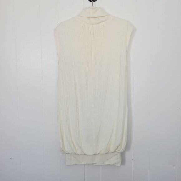 Maggy London Womens Wool Blend Ribbed Ivory Knit Sweater Dress Size 4 - Picture 6 of 14